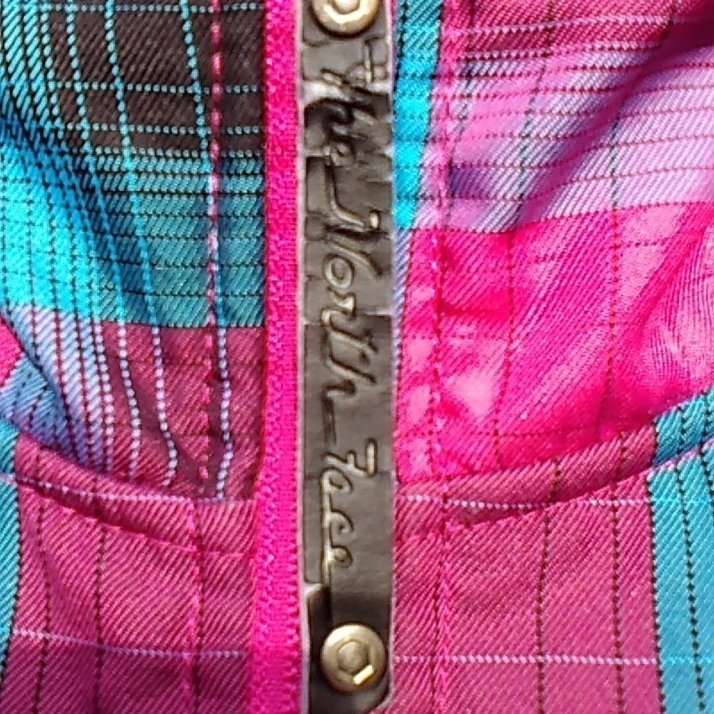 The North Face Women's Pink and Blue Plaid Fleece Lined Snowboard Ski Jacket - Picture 16 of 16